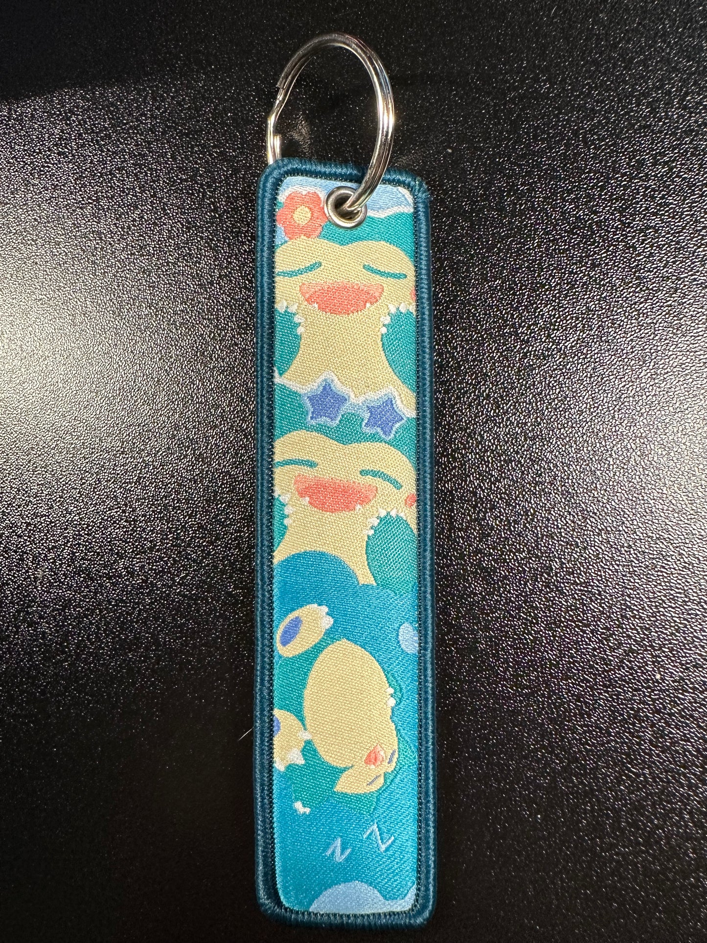 Snorlax Embroidered Keychain